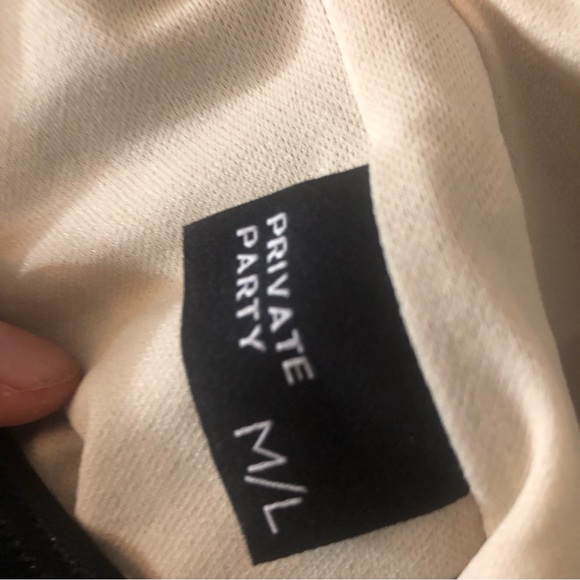 Private Party Palm Tree Patches One Piece Metallic Black - Picture 4 of 4